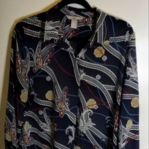 Paisley long sleeve blouse